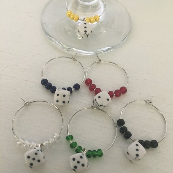 Wine Glass markers - 6 Drink Markers with Charms - Picture 1 of 5
